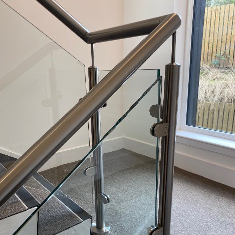 Stainess Handrail with Glass Glasgow